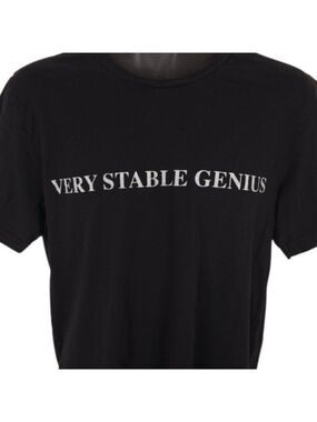 Very Stable Genius T Shirt Mens Size Large Black Made In USA
